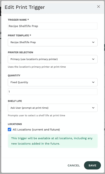 Shelflives Trigger Edit