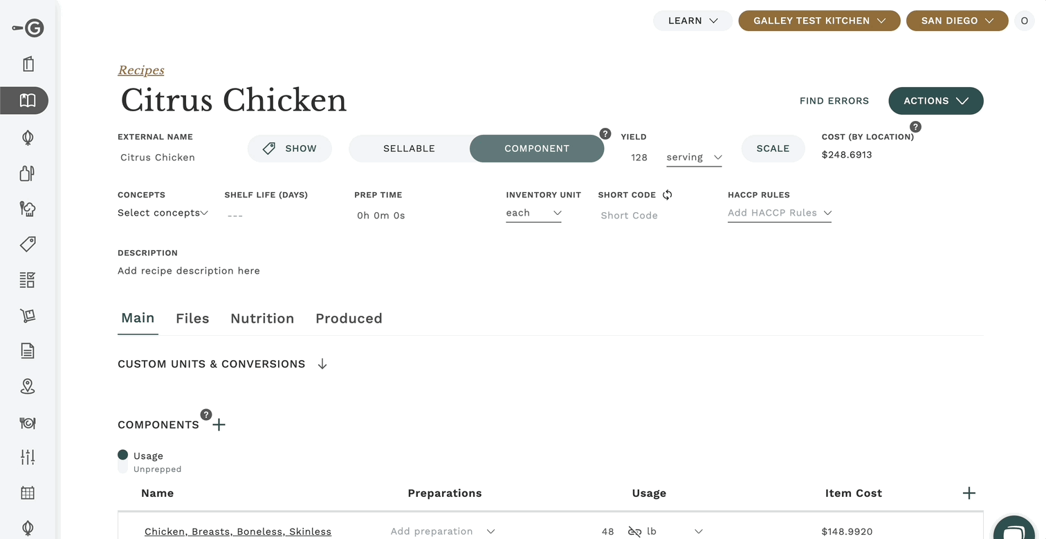 adding cooking method to ingredient in recipe