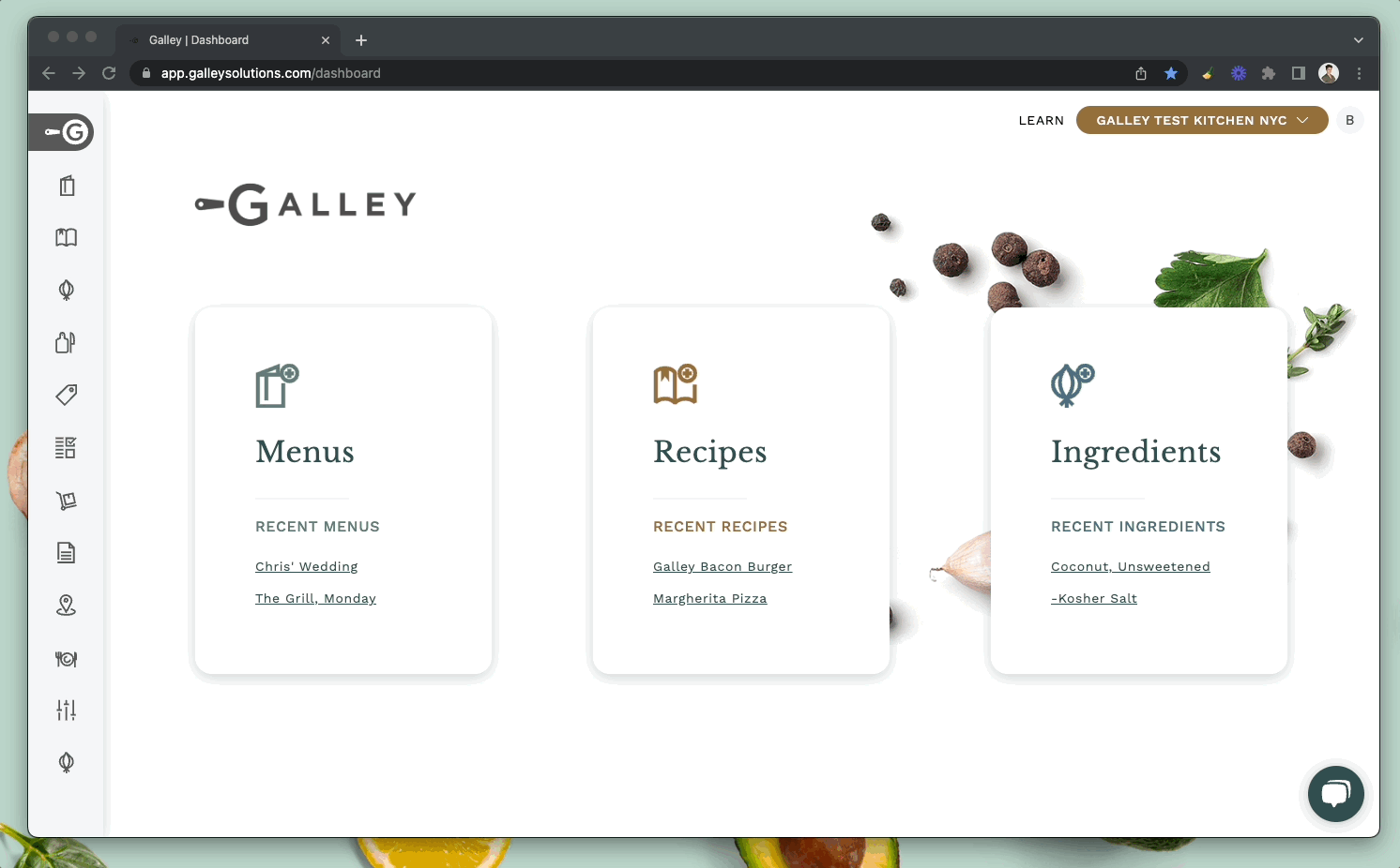 Applying HACCP rules to recipes