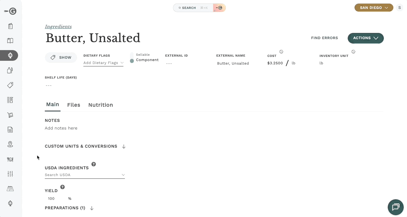 Enhanced canonical ingredient search with USDA branded foods and nutrient indicators