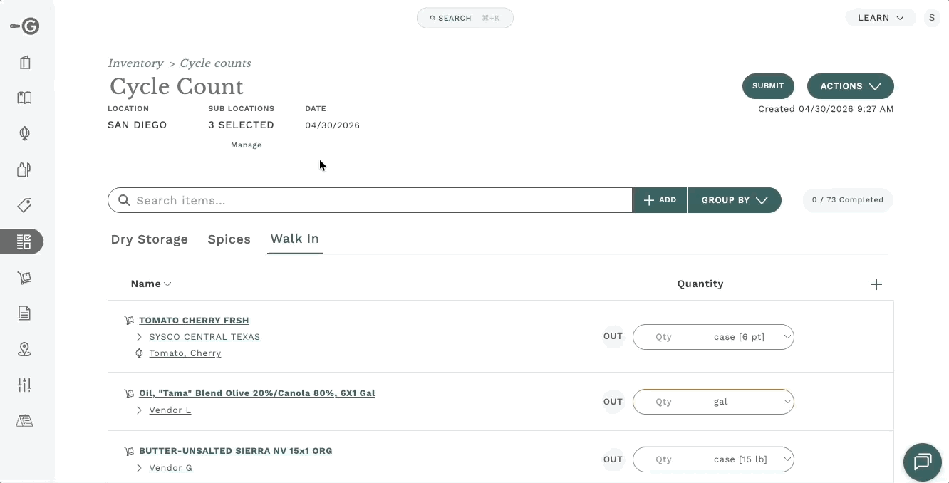 manage sub locations