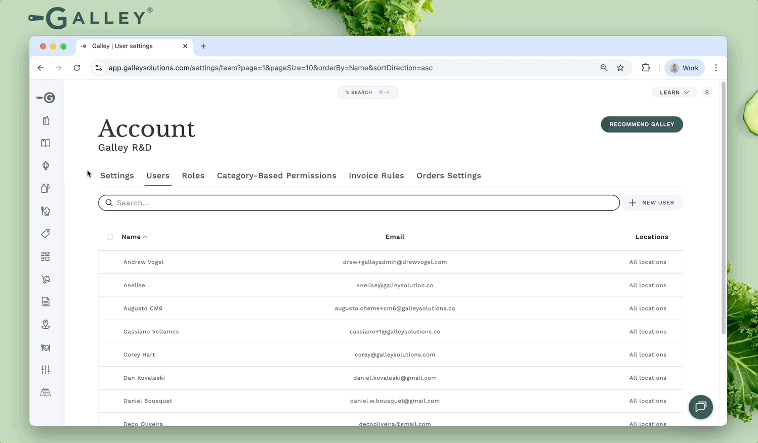 open user detail page