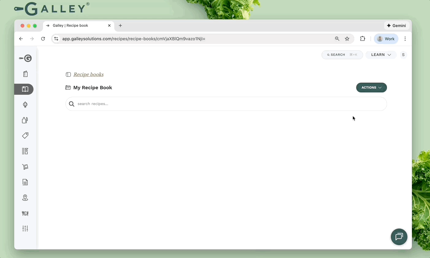 recipe book edit mode