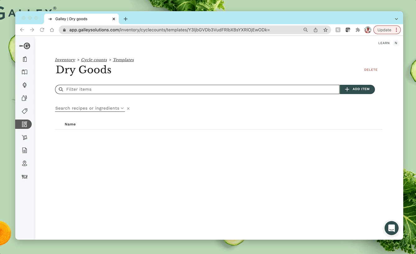 How do I create a Cycle Count Template?